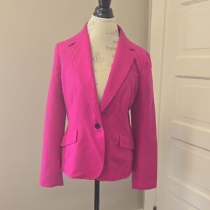 Talbots Pink Blazer Classic Single-Breasted Suit Jacket